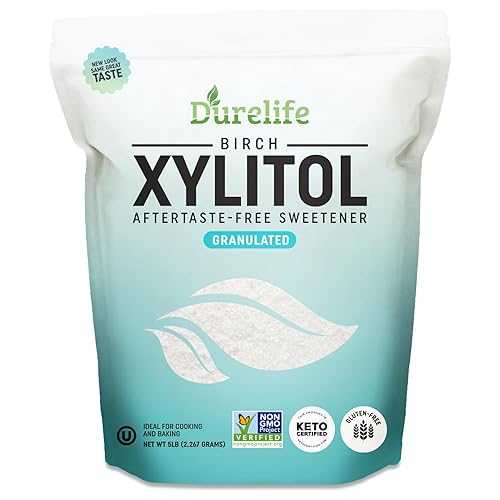 DureLife XYLITOL Sugar Substitute 5 LB Bulk (80 OZ) Made From 100% Pure Birch Xylitol NON GMO - Gluten Free - Kosher, Sugar alternative, Packaged In A Resealable zipper lock Stand Up Pouch Bag画像