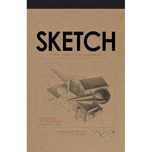 Design Ideation Sketch PAD. Removable Sheet. Premium Paper. Smart-Bind Reinforced Lay Flat Binding. (11\
