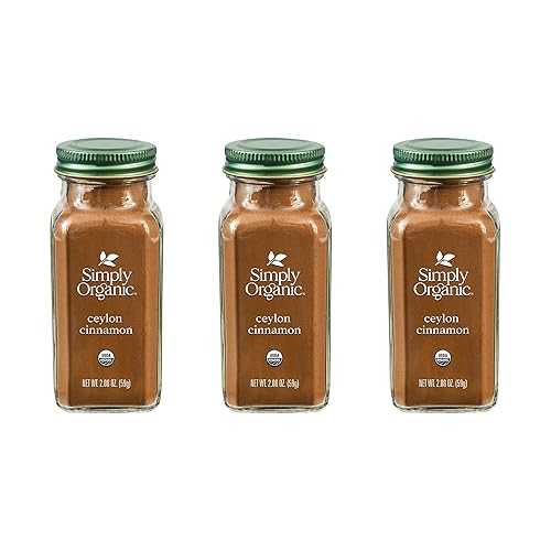 Simply Organic Ceylon Ground Cinnamon, 2.08 Ounce 3 Pack, Non-GMO Organic Cinnamon Powder, Vegan