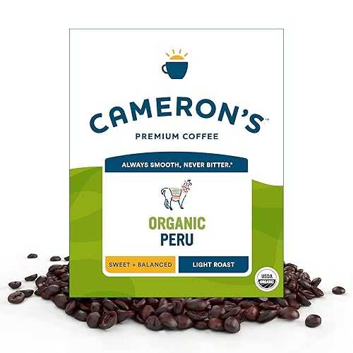 Cameron's Coffee ロースト全豆コーヒー、オーガニックペルー、4ポンド Cameron's Coffee Roasted Whole Bean Coffee, Organic Peru, 4 Pound