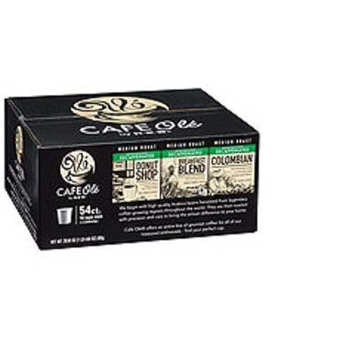 カフェオーレ 54 カウントカップ デカフェ(ドーナツショップ 18、ブレックファーストブレンド 18、コロンビア 18) HEB Cafe Ole 54 Count cups Decaf(Donut shop 18,Breakfast Blend 18,Colombian 18)