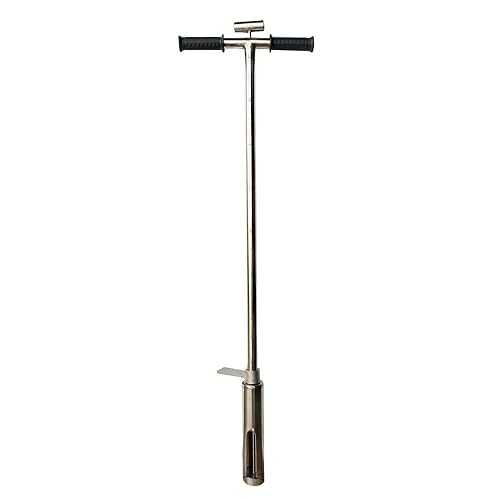 INTBUYING 40’’ Soil Sampler Probe Soil Test Probe with 8’’Sample Ejector and Foot Pedal &Rubber Handle Stainless Steel 2in Dia for Soil Sampling Lawn Garden Farm