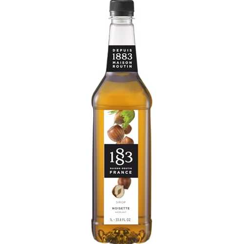 1883 MAISON ROUTIN 1883 Hazelnut Syrup - Flavored Syrup for Hot & Iced Beverages, Nutty Flavor - Gluten-Free, Vegan, Non-GMO, Kosher, Preservative-Free, Made in France | 1 Liter (33.8 Fl Oz)