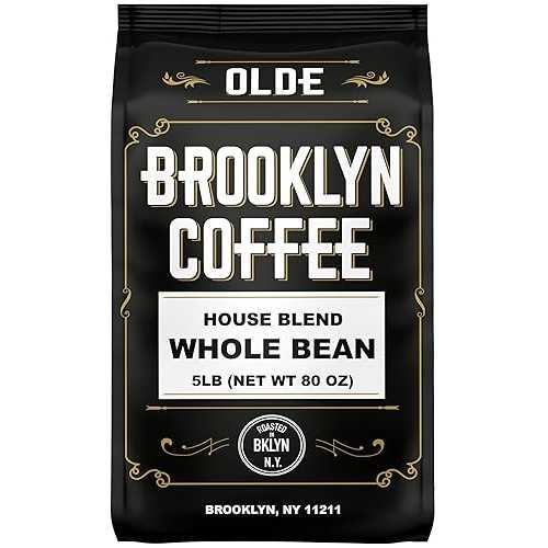 OLDE BROOKLYN COFFEE BROOKLYN COFFEE Whole Bean, House Blend Medium Roast (5lb) Balanced, Breakfast, Classic - Fresh Bulk Coffee Beans Roasted Weekly in NYC