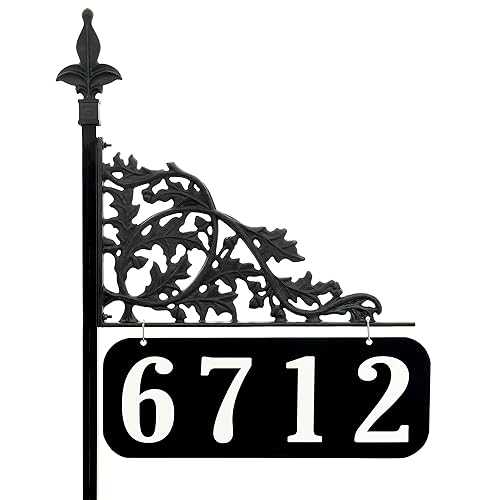 Address America USA Handcrafted Oak 30 Inch Reflective Address Sign - Double Sided - Easy to Read Day and Night - AS