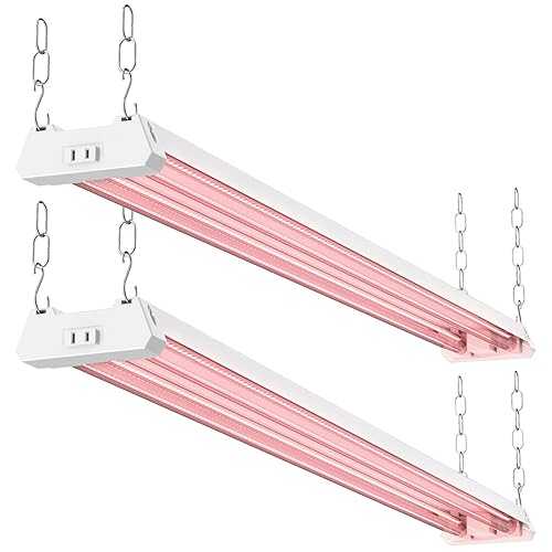 Sunco Lighting Sunco 4FT LED Grow Light for Indoor Plants 40W, Full Spectrum, Hanging Suspended Fixture, Linkable, Plug in, Greenhouse Year Round for Indoor Plants Seedlings Vegetables Flowers 2 Pack