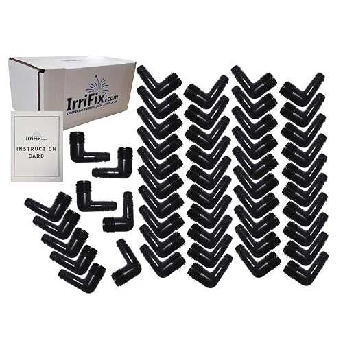 IrriFix 50 パック 1/2 インチ ファニー パイプ エルボ | RainBird 3/8 インチ スパイラル バーブ X 1/2 インチ MPT スイング ジョイント継手用 | 専用ボックスに入れて発送、説明カード付き IrriFix 50 Pack 1/2” Funny Pipe Elbows | Ra|Glomarket