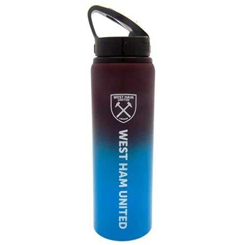 ウェストハム ユナイテッド FC 軽銀 ドリンク 瓶 (一 大きさ) (青み/濃い赤紫色) West Ham United FC Aluminum Drinks Bottle (One Size) (Blue/Claret)