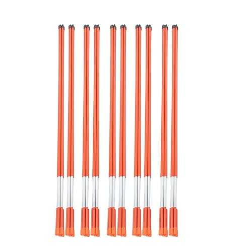Autoparts Driveway Markers Snow Stakes 48 Inches Long 5/16-Inch Dia Orange Reflective Markers, 50PCS Fiberglass Rods