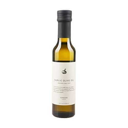 Canaan Fair Trade Organic Cold-Pressed Crushed Olive Oil, Garlic, 8.45 oz画像