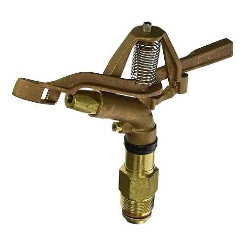 Underhill Impact Sprinkler Head Metal, 1 1/4-Inch MPT Full Circle, Brass, 96-Foot, 1-Inch Drive Nozzle, 1/8-Inch Close-in Nozzle, SI125F