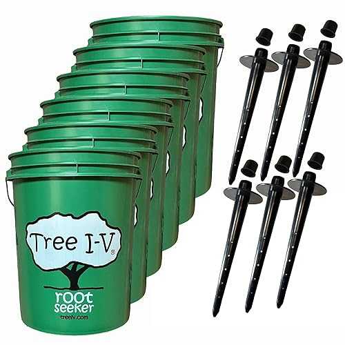 Tree I.V. Tree I-V 6-Pk Original Base Root Feeder Watering System - Durable Self-Supported 5-Gal Reservoir with No-Hands Filling - Water 6 Trees インチ 6 Minutes - Weekly