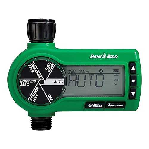 Rain Bird 1ZEHTMR Professional Grade Electronic Digital Hose End Timer/Controller, One Zone/Station, Battery Operated, Digital with Plastic Inlet/Outlet