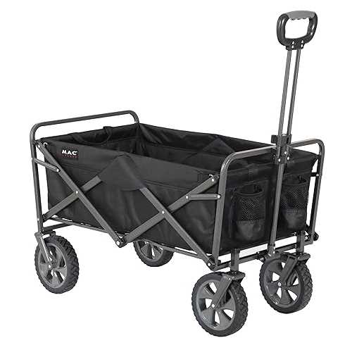 MacSports Mac Sports Collapsible Folding Outdoor Utility Wagon, Black
