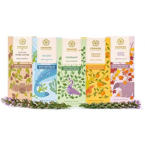Elements Truffles Dark Chocolate Bar Combo Pack of 5 | Ayurvedic, Vegan & Gluten Free | No Refined Sugar & Artificial Flavours | Enriched with Cocoa & Coconut Sugar