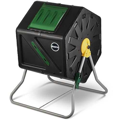 Miracle-Gro Compost Tumbler Single Chamber ? Easy-Turn Composter Tumbler Outdoor for Fast Composting ? Heavy-Duty Composting Bin with 1 Sliding Door (1 x 27.7 Gallon / 105 Liter)