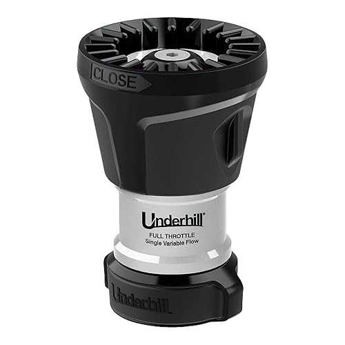 Underhill Magnum UltraMAX Premium PRO Series-Full Throttle 1 Inch Garden Water Hose Nozzle, Sprayer, Jet, Metal and Rubber, Adjustable, NG600-SFH-10