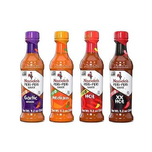 ??? ?? ?? ? ?? ??? ? - ??, ???, ?, ???? ???? ? - 9.1?? ?, 4? NANDO'S PERI-PERI Nando's PERi PERi Hot Sauce Lovers Pack - Garlic, Medium, Hot, Extra Extra Hot Piri Piri Sauce Se