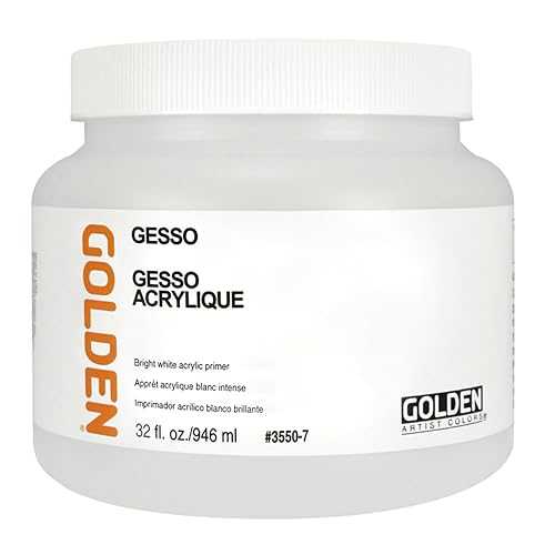 GOLDEN Gesso, 32 fl. oz. Jar, Professional Acrylic Gesso, Opaque