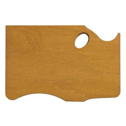 New Wave Highland Hand Held Wood Artist Palette | Natural Stain, Held インチ Left Hand, Wooden Paint Palette, Artist Palette, Painting Palette, Oil Paint Palette, Wood Paint Pallet