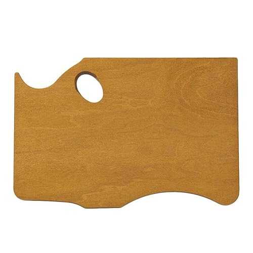 New Wave Highland Hand Held Wood Artist Palette | Natural Stain, Held インチ Right Hand, Wooden Paint Palette, Artist Palette, Painting Palette, Oil Paint Palette, Wood Paint Pallet
