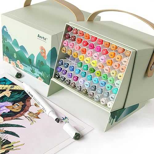 Arrtx Alcohol Markers ALP 80 Colors,Dual Tips Permanent Drawing Art Markers for Artists Adult Coloring Illustration, Design, Anime, Comic