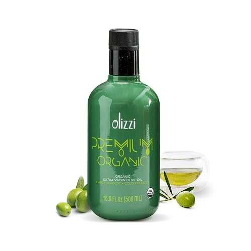 Olizzi Premium Organic Olive Oil Extra Virgin - Award Winning, Early Harvest, Polyphenol Rich, First Cold Pressed, USDA Organic Certified, Kosher, Salad Dressing, Cooking 16.9 FL OZ (500 ML)