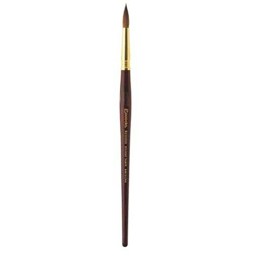Escoda Reserva 1212 Series Artist Watercolor Short Handle Paint Brush, Pure Kolinsky-Tajmyr, Round, Size 6