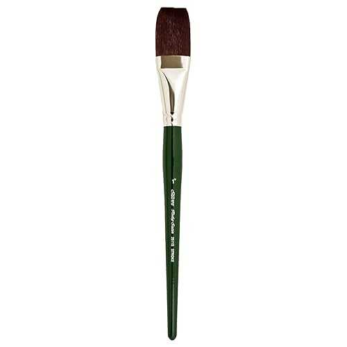 Silver Brush Limited 2511S-1 Ruby Satin Stroke Paintbrush for Oil, Acrylic, and Heavy Body Paints, Size 1 Inch, Short Handle その他-文房具・事務用品-画材