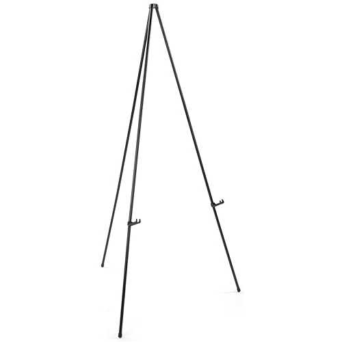 床用ディスプレイイーゼル、三脚デザイン、折りたたみ式/折りたたみ式 (ブラックメタル) Displays2go Display Easel for Floor, Tripod Design, Collapsible/Folding (Black Metal)