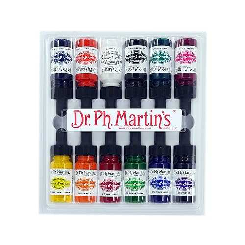 Dr. Ph. Martin's Spectralite Private Collection Liquid Acrylics Bottles, 0.5 oz, Set of 12 (Set 1)