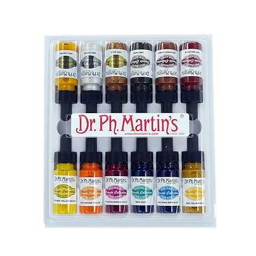 Dr. Ph. Martin's Spectralite Private Collection Liquid Acrylics Bottles, 0.5 oz, Set of 12 (Set 3)