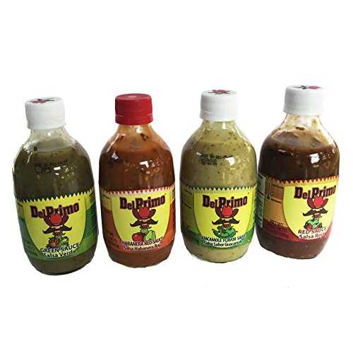 Del Primo サルサソースサンプラー 10.5オンスボトル (4種類のフレーバーのパック) Del Primo Salsa Sauce Sampler 10.5oz Bottle (Pack of 4 Different Flavors)
