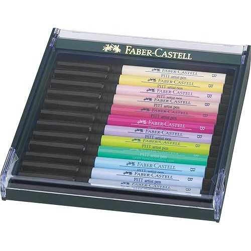 ファーバーカステル パステルトーン ピット筆ペン (12本入) 267420 Faber-Castell 267420 Pastel Tones Pitt Brush Pen (Pack of 12)