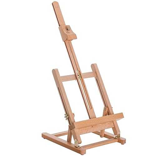 U.S. Art Supply Small Wooden Studio H Frame Easel with Storage Tray - Holds Canvas up to 16\