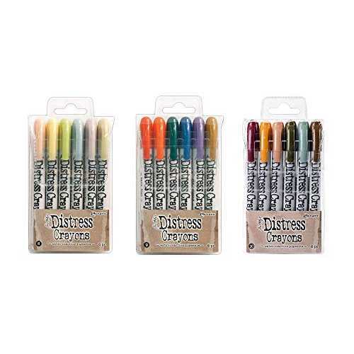 レンジャー ティム ホルツ 18 ディストレス クレヨン バンドル: セット 8、9、10 Ranger Tim Holtz 18 Distress Crayons Bundle: Sets 8, 9, 10