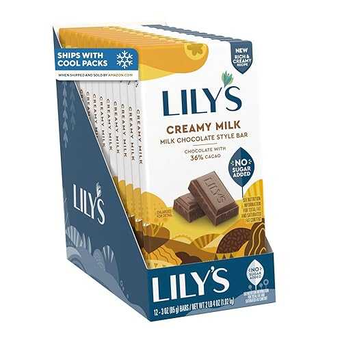 LILY'S Milk Chocolate Style No Sugar Added, Great Stocking Stuffers and Holiday Candy, Sweets Bars, 3 oz (12 Count)