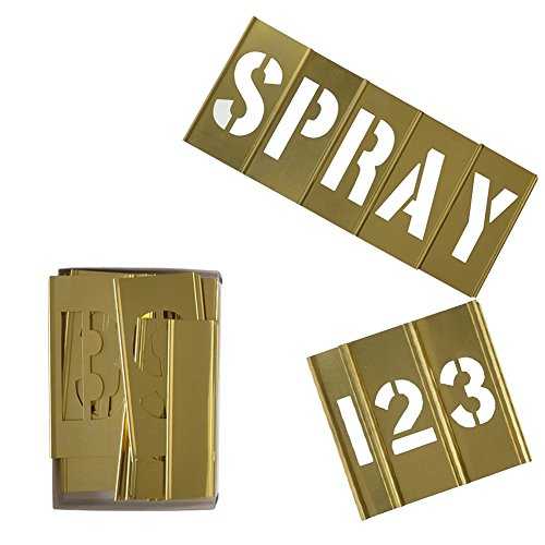 Deezio Brass Letter Number Stencils 3 Inch Interlocking Alphabet Stencils - 46 Piece Set