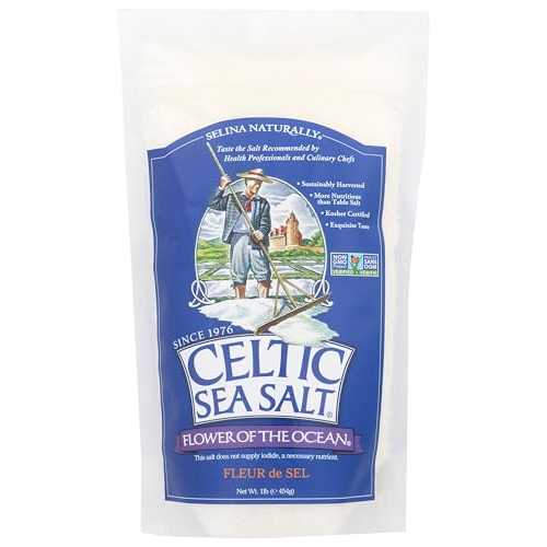 ケルト海塩フラワーオブザオーシャンソルトバッグ、1ポンド Celtic Sea Salt Flower of The Ocean Salt Bag, 1 Pound