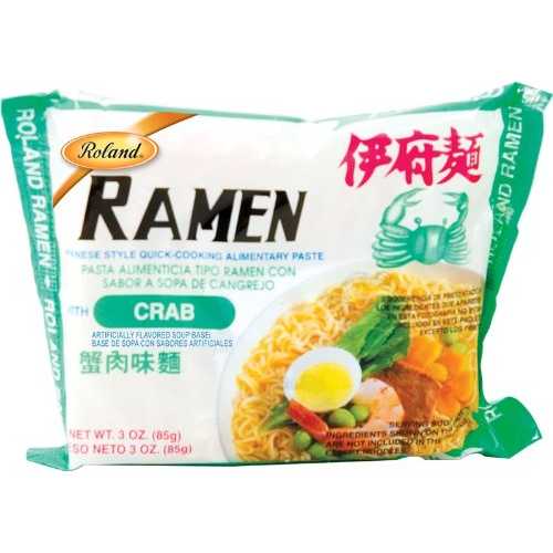 Roland Foods Crab Ramen, Specialty Imported Food, 3 Ounce, Pack of 30