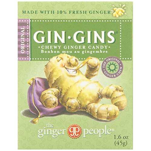 GIN GINS Original Ginger Chews by The Ginger People ? Individually Wrapped Healthy Candy ? 1.6 oz Bags ? Pack of 12