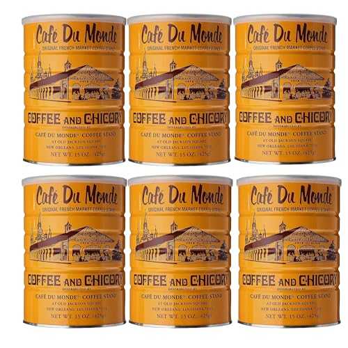Caf・・ Cafe Du Monde Coffee with Chicory, 15 oz, (Pack of 6)