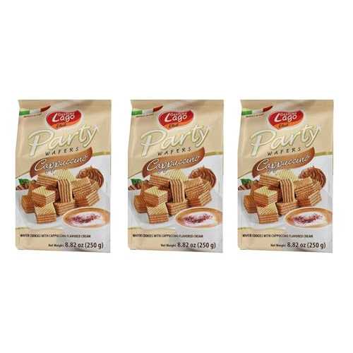 ガストーネ ラーゴ パーティー ウエハース カプチーノ クリーム フィリング 8.82 オンス、250g (3 個パック) Gastone Lago Party Wafers Cappuccino Cream Filling 8.82 oz, 250g (Pack of 3)