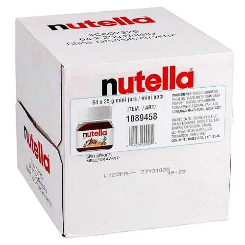 ヌテラ ヘーゼルナッツ スプレッド、ココア ガラス瓶付き。88 オンス - 1 ケースあたり 64 個。 Nutella Hazelnut Spread with Cocoa Glass Jar.88 Ounce - 64 per case.