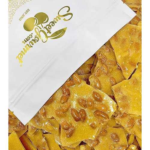 SweetGourmet Original Peanut Brittle Candy, Homestyle Toffee with Nuts, Traditional Sweet Snack, 2 Pounds