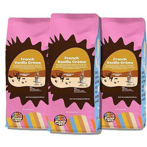 ???? ?? ? ???? ?? ??, ???? ?? ? ?? ??, ???? ?? (???? ???? ??), 283g ?, 3?? ?? ? Crazy Cups French Vanilla Coffee, Flavored Ground Coffee (Vanilla Creme), 10 oz Bags