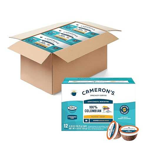 Cameron's Coffee Colombian Medium Roast EcoPods Coffee, 12 Count, Caffeinated, 4.33 Ounce (Pack of 6)