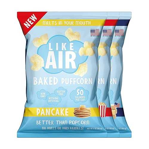 Like Air Baked Puffcorn (Variety Pack) / 3 Large Multi-Serve Bags / Unique & Delicious / Nothing Artificial