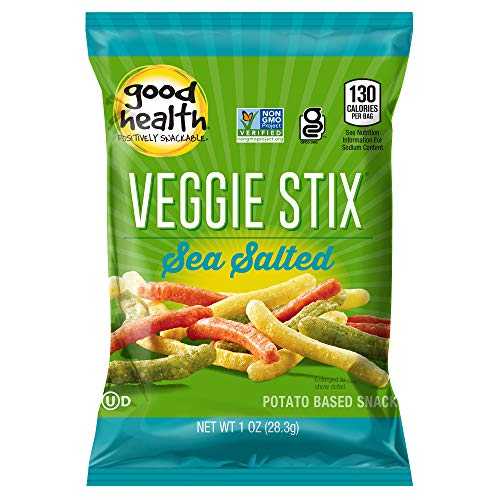 Good Health Veggie Stix Sea Salt バッグ、グルテンフリー、カリカリ、ランチや外出先でのおやつに最適、24 オンス、24 個 Good Health Veggie Stix Sea Salt Bag, Gluten Free, Crunchy, Great for Lunches or Snacking on The Go, 24 Oz