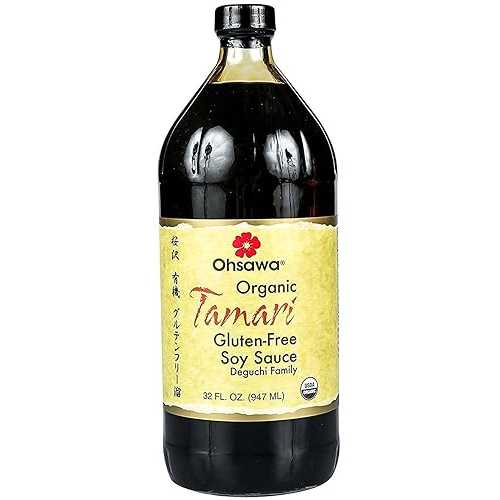 オーサワ オーガニック小麦不使用たまり醤油、32液量オンス オーサワジャパン Ohsawa - Wheat-Free Tamari Soy Sauce - Traditionally Brewed, Gluten-Free, Non-GMO, Ideal for Cooking, Marinades, Stir-Fries - 32 Fl Oz